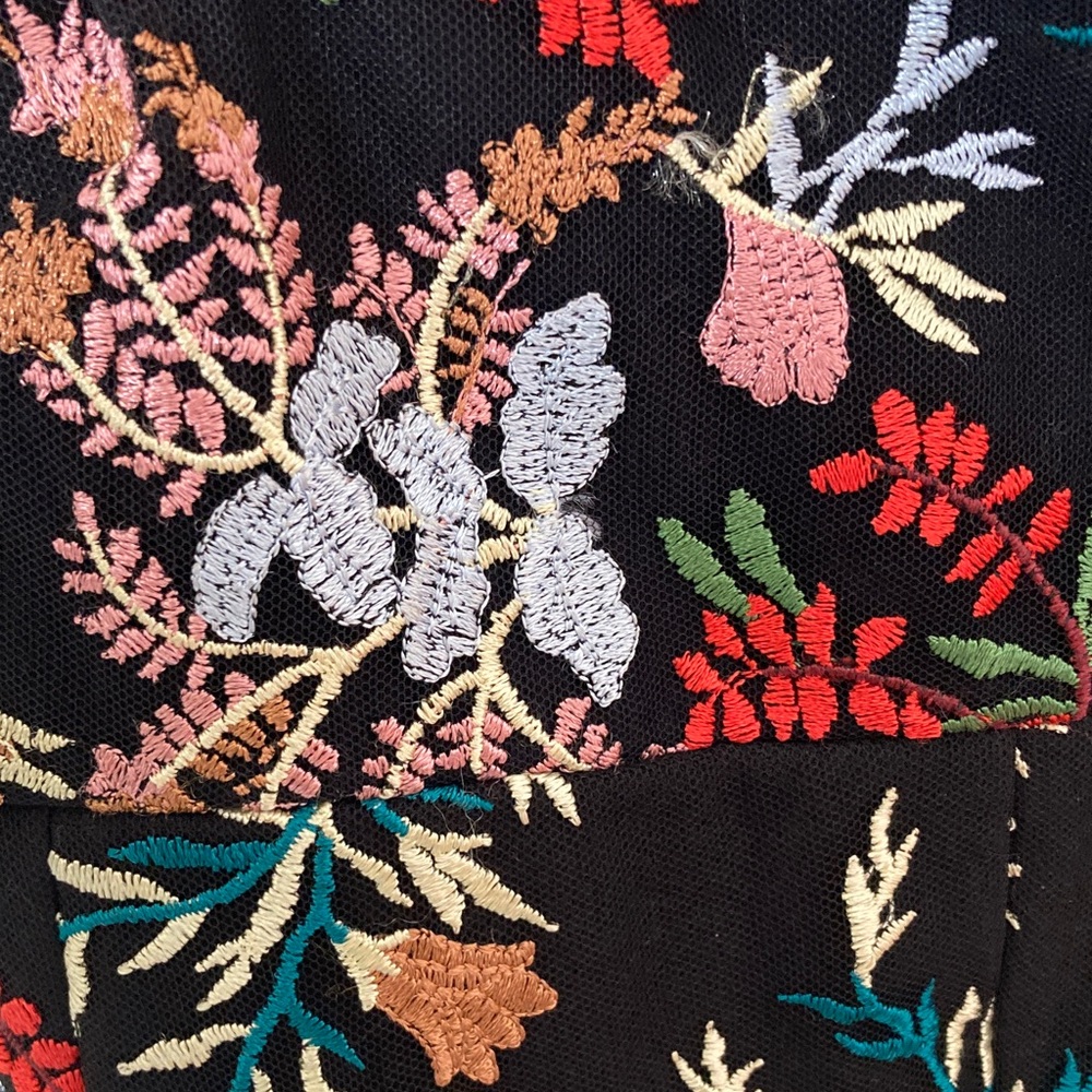 Urban Outfitters Black Floral Embroidered Mini Dress - Picture 5 of 10